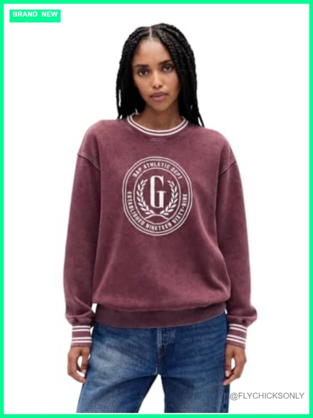 Gap Logo Pullover Tunic Long Sleeve Tee Crewneck T-Shirt